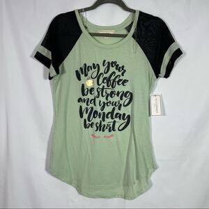 NWT, No Comment, Coffee Monday Graphic T-shirt. Size Large